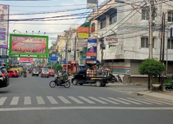 Kawasan pertokoan di Jalan Merdeka, Kota Siantar. (isiantar/nda).