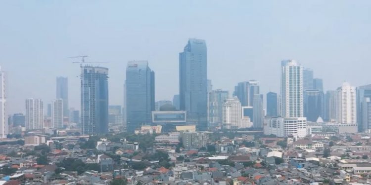 Ilustrasi polusi udara Jakarta.