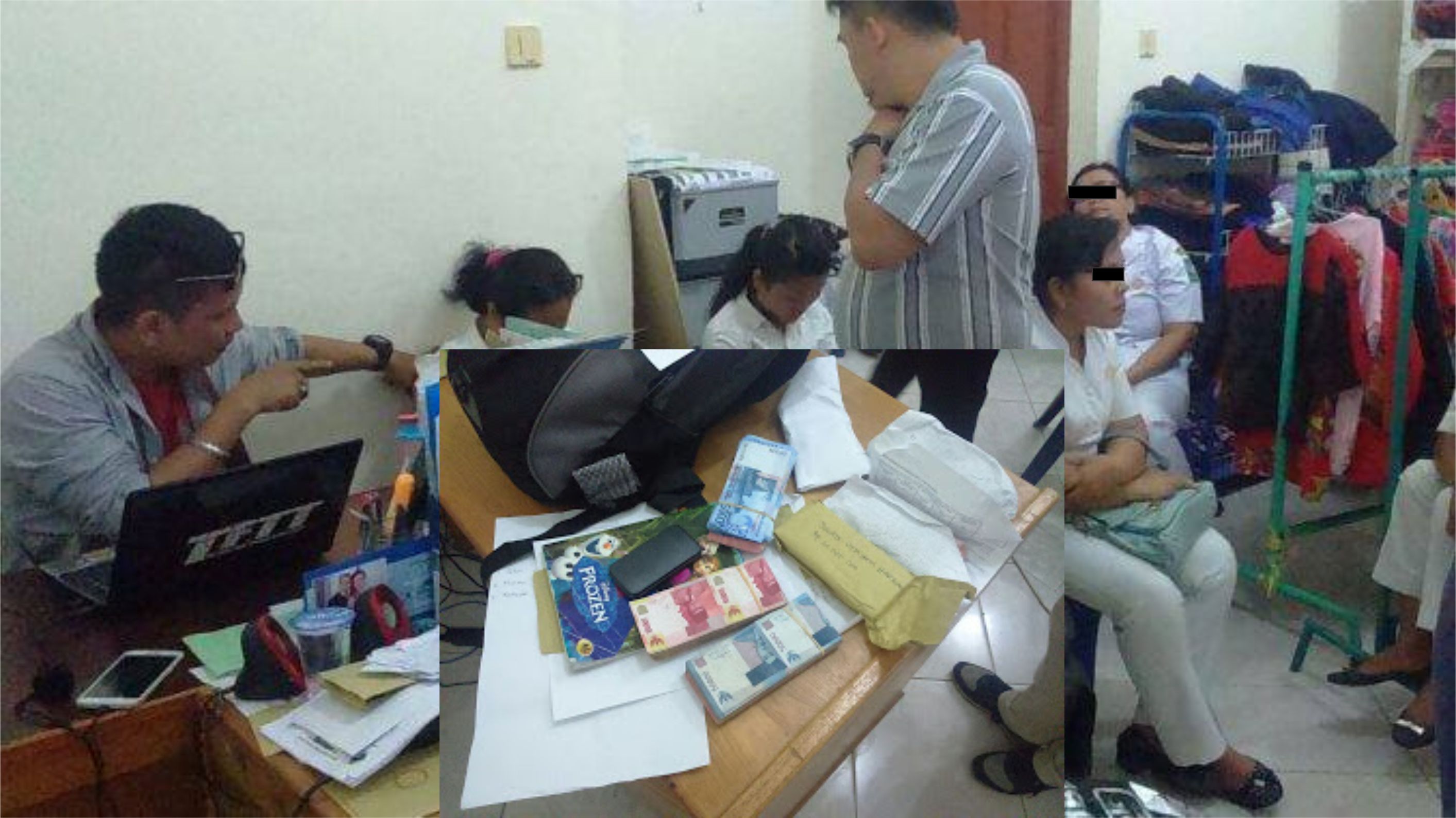 Tersangka dan barang bukti yang diamankan Tim Saber Pungli.