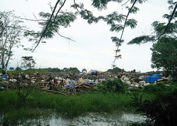 Lahan tempat pembuangan sampah milik Pemko Siantar di Tanjung Pinggir yang sifat pemakaiannya disebutkan menyewa dari salah seorang warga dengan harga sewa Rp 48 juta per tahun. (isiantar/nda).