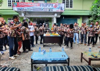 Perayaan Hari Ulang Tahun (HUT) FKPPI ke - 42 di halaman Graha Swadek Jalan WR Supratman, Sabtu (12/9/2020).