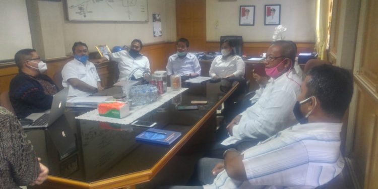 Rapat PDAM Tirtauli dengan tim IUWASH membahas program KKMA, Rabu (9/9/2020).