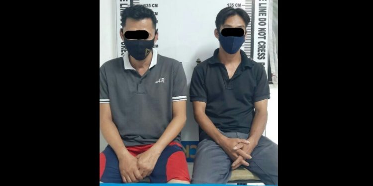 Edi dan Riko, dua lelaki yang diduga mengedarkan narkoba di Studio Hotel & Restaurant City.
