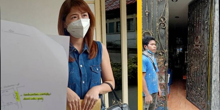 (Kiri) Bun Lenny, (kanan) bangunan yang berdiri di atas gang kebakaran. (isiantar/nda).