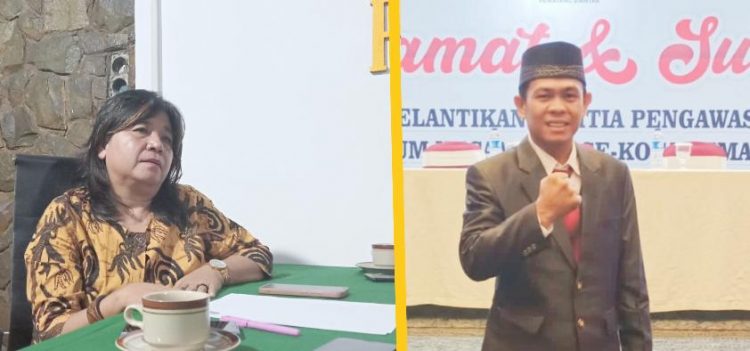 (Kiri) Ketua Bawaslu Kota Pematang Siantar, Junita Lila Sinaga. (Kanan) Ketua Panwascam Siantar Martoba yang telah mengundurkan diri, Henry Marulitua Purba, SH.