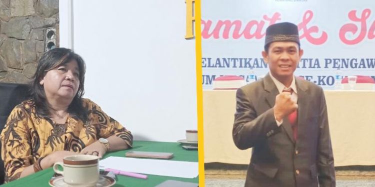 (Kiri) Ketua Bawaslu Kota Pematang Siantar, Junita Lila Sinaga. (Kanan) Ketua Panwascam Siantar Martoba yang telah mengundurkan diri, Henry Marulitua Purba, SH.