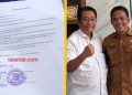 (Kiri) Lembar Pakta Integritas yang telah ditandatangani Walikota dan Sekda, (Kanan) Dr Henry Sinaga dan Junaedi Sitanggang.