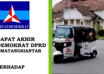 (Kiri) Halaman depan pendapat akhir Fraksi Partai Demokrat, (kanan) bemo Maxride.