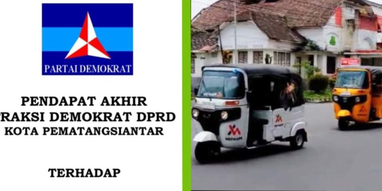 (Kiri) Halaman depan pendapat akhir Fraksi Partai Demokrat, (kanan) bemo Maxride.