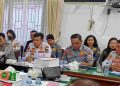 (Kiri ke kanan) Plt Kadishub Alwi Adrian Lumbangaol, didampingi Sekretaris Dishub Lusamti Simamora, dan Kepala Bidang Perhubungan Darat Dishub Agresa Affandi, dalam rapat kerja pembahasan APBD Perubahan TA 2025 dengan Komisi III DPRD Siantar. (isiantar/nda)